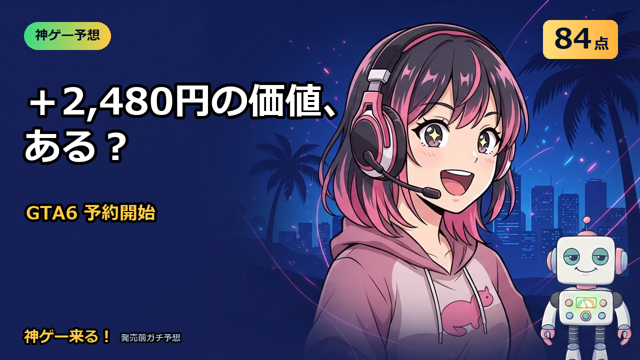 GTA6の予想アイキャッチ。神ゲー予想84点