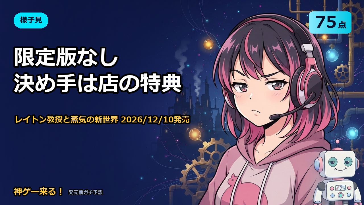 レイトン教授と蒸気の新世界の予想アイキャッチ。様子見75点